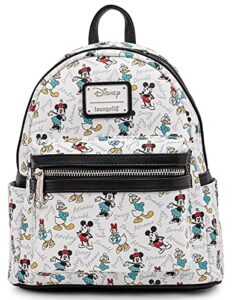 loungefly disney mickey minnie mouse donald daisy mini backpack handbag white