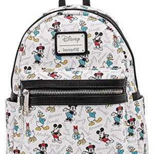 Loungefly Disney Mickey Minnie Mouse Donald Daisy Mini Backpack Handbag White