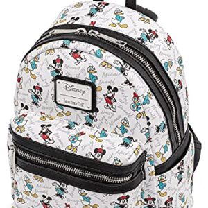 Loungefly Disney Mickey Minnie Mouse Donald Daisy Mini Backpack Handbag White