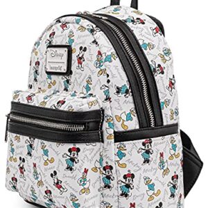 Loungefly Disney Mickey Minnie Mouse Donald Daisy Mini Backpack Handbag White