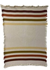 pure country weavers bent creek stripe blanket – patterns gift tapestry throw woven from cotton – made in the usa (73×48)