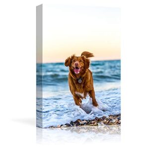 nwt personalized pictures to canvas for wall, custom canvas prints with your photos for pet/animal, framed 10×8 inches