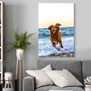 NWT Personalized Pictures to Canvas for Wall, Custom Canvas Prints with Your Photos for Pet/Animal, Framed 10x8 inches