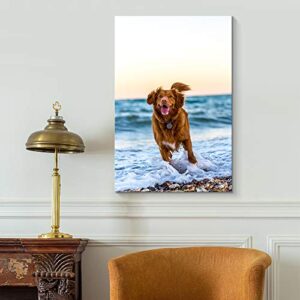 NWT Personalized Pictures to Canvas for Wall, Custom Canvas Prints with Your Photos for Pet/Animal, Framed 10x8 inches