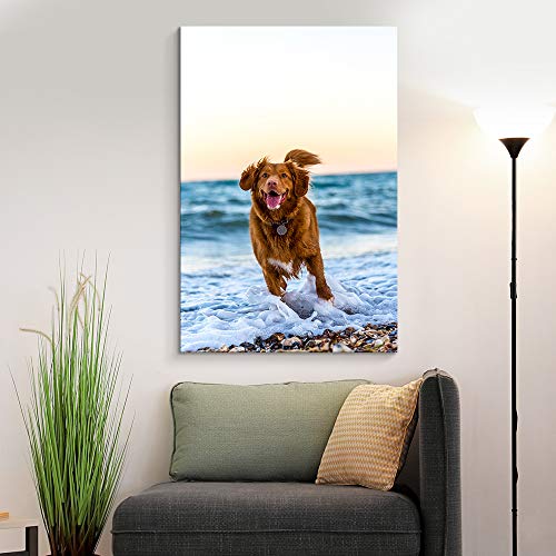 NWT Personalized Pictures to Canvas for Wall, Custom Canvas Prints with Your Photos for Pet/Animal, Framed 10x8 inches