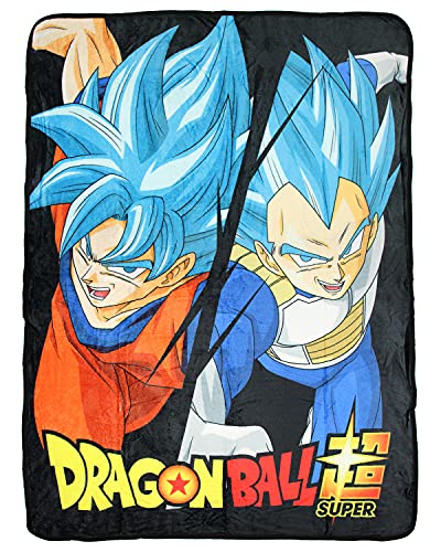 Dragon Ball Super Goku Saiyan Blue God Soft and Plush Fleece Throw Blanket