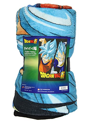 Dragon Ball Super Goku Saiyan Blue God Soft and Plush Fleece Throw Blanket