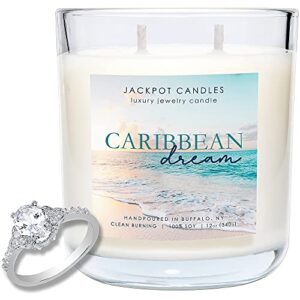 jackpot candles caribbean dream candle with ring inside (surprise jewelry valued at 15 to 5,000 dollars) ring size 8