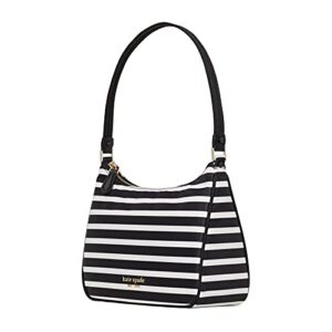 Kate Spade New York New Nylon Watch Hill Stripe Small Shoulder Bag Black/Clotted Cream One Size