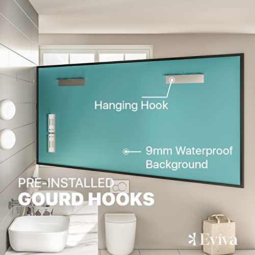 Eviva Black Mirror for Bathroom Vanity Mirror & Living Spaces - Long Mirrors for Bedroom & Edge Sealing Technology - Black Bathroom Mirror with HD Glass - Bathroom Mirrors for Wall - 72" x 30"