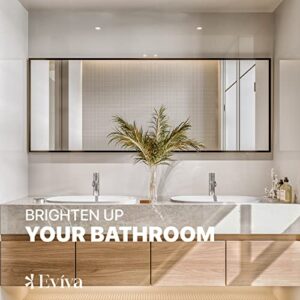 Eviva Black Mirror for Bathroom Vanity Mirror & Living Spaces - Long Mirrors for Bedroom & Edge Sealing Technology - Black Bathroom Mirror with HD Glass - Bathroom Mirrors for Wall - 72" x 30"