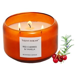 talent fareast red cherry & vanilla highly scented candle for home 16 oz aromatherapy candles relaxing enhanced aroma luxury gift 40 hour long lasting natural soy wax premium fragrance glass candle