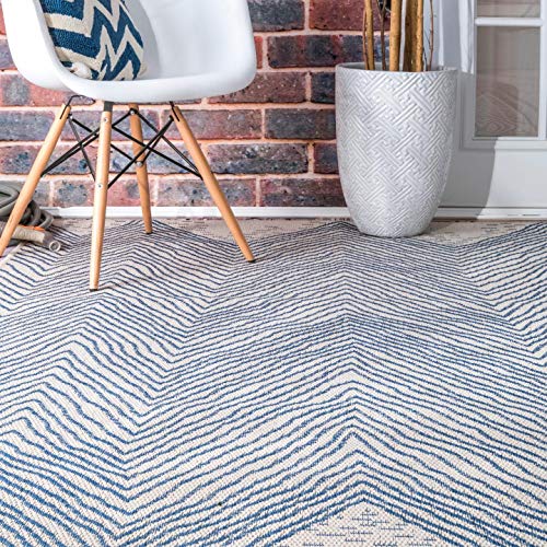 nuLOOM Wavy Chevron Indoor/Outdoor Area Rug, 8' 6" x 11', Blue