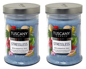 tuscany candle 18oz scented candle, stressless 2-pack