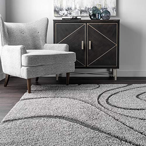 nuLOOM Carolyn Cozy Soft & Plush Shag Area Rug, 5' x 8' Oval, Dark Grey