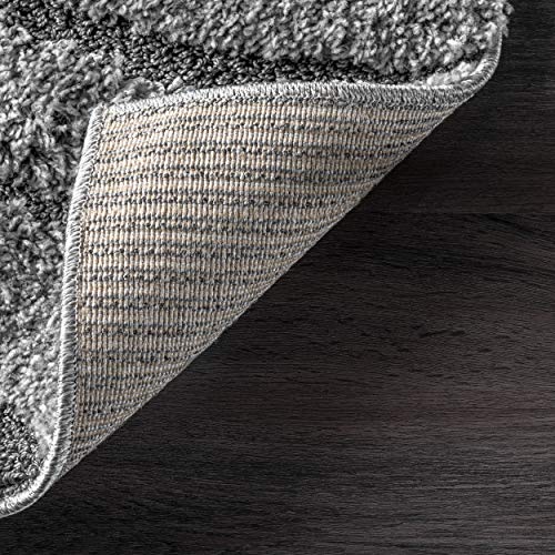 nuLOOM Carolyn Cozy Soft & Plush Shag Area Rug, 5' x 8' Oval, Dark Grey