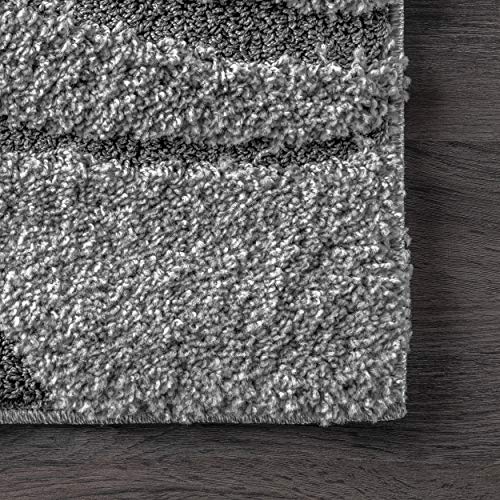 nuLOOM Carolyn Cozy Soft & Plush Shag Area Rug, 5' x 8' Oval, Dark Grey