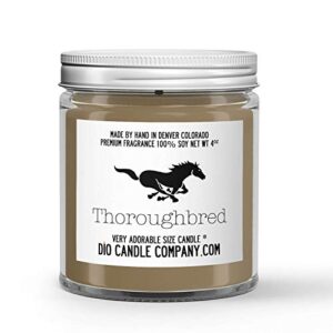 thoroughbred equestrian candle (4oz) dirt carrots leather and hay scented soy