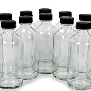 Vivaplex, 12, Clear, 8 oz Glass Bottles, with Lids