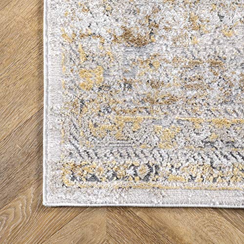 nuLOOM Shaunte Vintage Speckled Area Rug, 8' Round, Gold