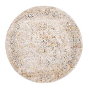 nuLOOM Shaunte Vintage Speckled Area Rug, 8' Round, Gold