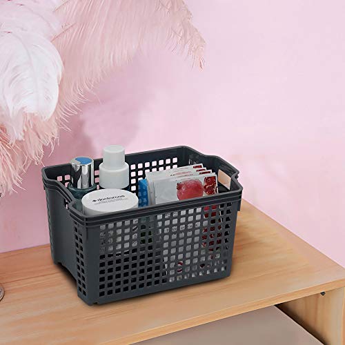 Vababa 6-Pack Gray Plastic Stackable Storage Baskets/Storage Bins