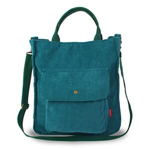 lsxcsm women’s cute corduroy tote bags canvas crossbody bag shoulder purse with zipper for school