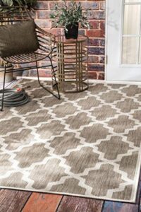 nuloom gina moroccan indoor/outdoor area rug, 8′ square, taupe