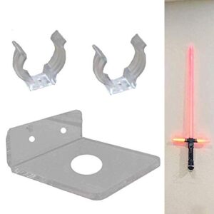 pmsanzay clear light saber wall mount wall rack wall holder wall display rack – easy to install – gives that floating effect – used in both commercial and residential settings. – no lightsaber