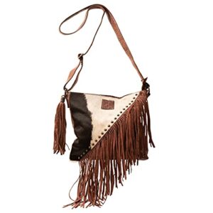 sts cowhide teton crossbody in urban red-brown sts33589