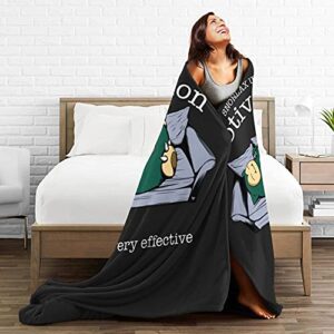 Interesting Flannel Fleece Blanket for Beding Cozy Plush Throw Lightweight Decorative Air Conditioner Towel Couch Sofa Chair Office Travelling Camping Gift 80InchX60Inch, Black