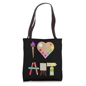 cool i love art fun colorful future artist and crafts gift tote bag