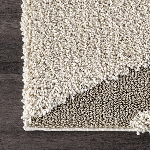 nuLOOM Carolyn Modern Shag Runner Rug, 2' 6" x 6', Cream