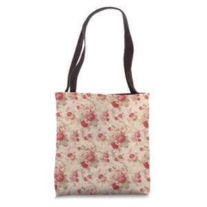 vintage flower garden | rose pattern floral cottagecore tote bag