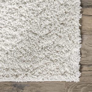 nuLOOM Marleen Contemporary Shag Runner Rug, 2' 6" x 6', White