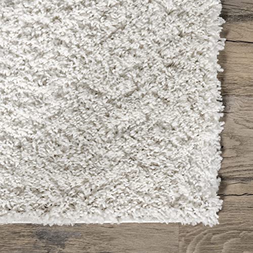 nuLOOM Marleen Contemporary Shag Runner Rug, 2' 6" x 6', White