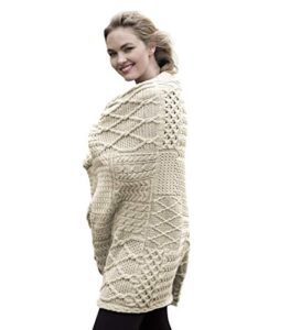 irish blanket 100% merino wool throw made in ireland patchwork design (blackwatch)