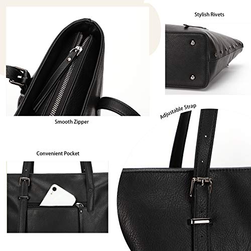 Handbag for Women Tote Bag PU Leather Large Shoulder Bag Top Handle Satchel Purses and Wallet 2Pcs Set