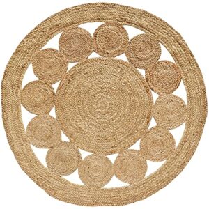 round braided jute rug (4 x 4 ft)
