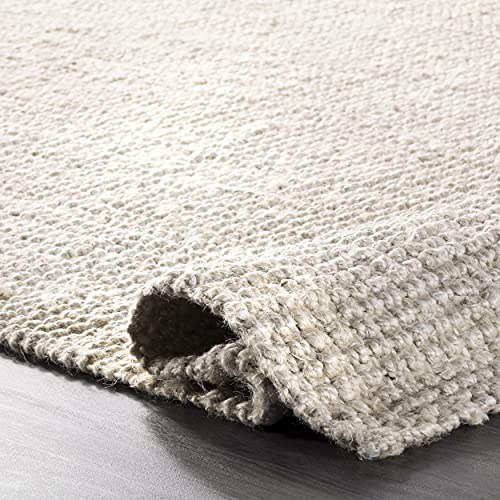 nuLOOM Ashli Handwoven Solid Jute Accent Rug, 2' x 3', Off-white