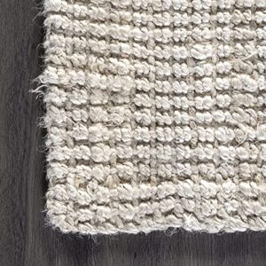 nuLOOM Ashli Handwoven Solid Jute Accent Rug, 2' x 3', Off-white