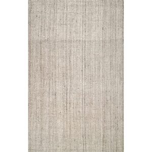nuLOOM Ashli Handwoven Solid Jute Accent Rug, 2' x 3', Off-white