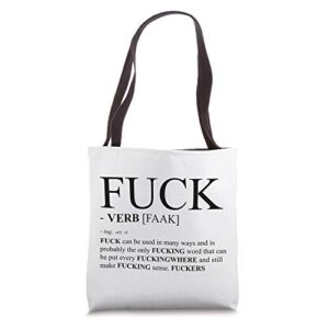 fuck definition dictionary design profanity gift tote bag