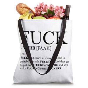 Fuck Definition Dictionary Design Profanity Gift Tote Bag