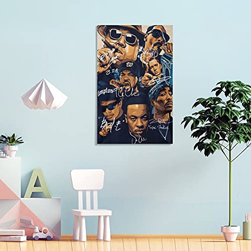 xiaohanhan Hip-hop Rapper Poster Decorative Painting Canvas Wall Art Living Room Posters Bedroom Painting 08x12inch(20x30cm)