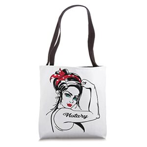 notary rosie the riveter pin up tote bag