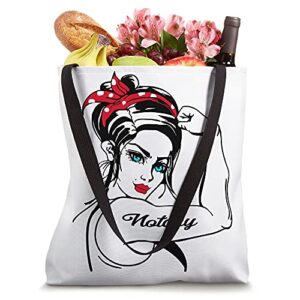 Notary Rosie The Riveter Pin Up Tote Bag