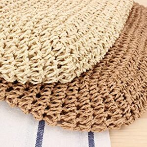 Naimo Women Straw Beach Shoulder Bag Woven Tote Handbag Large Handmade Weaving Summer Casual Hobo Bag