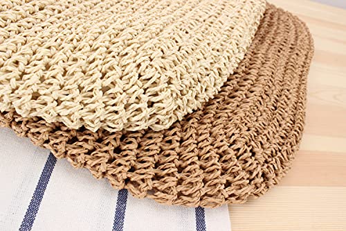 Naimo Women Straw Beach Shoulder Bag Woven Tote Handbag Large Handmade Weaving Summer Casual Hobo Bag