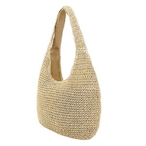 Naimo Women Straw Beach Shoulder Bag Woven Tote Handbag Large Handmade Weaving Summer Casual Hobo Bag
